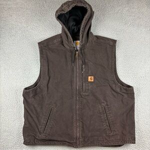 Carhartt Men's Brown Hooded Vest